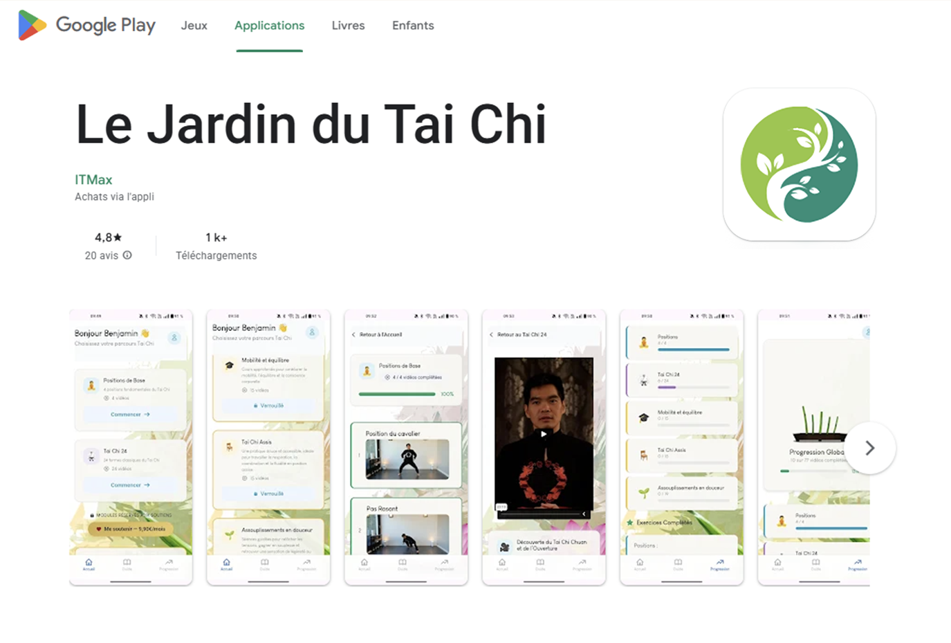 Application mobile Art du Tai Chi